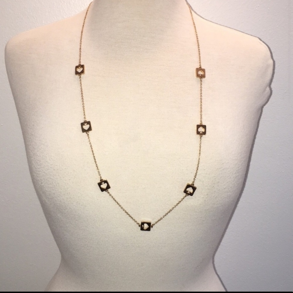 KATE SPADE Gold Spade Hole Punched Necklace